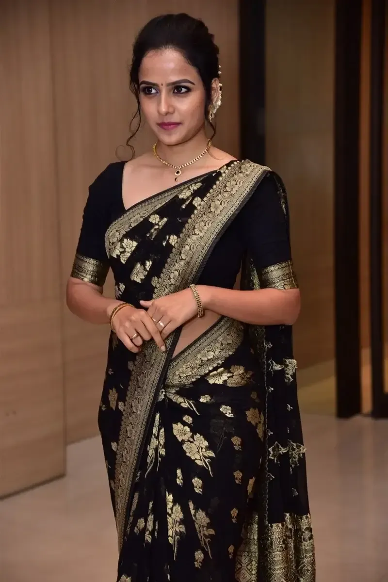 Actress Vaishnavi Chaitanya in Black Saree at Baby Movie Celebrations